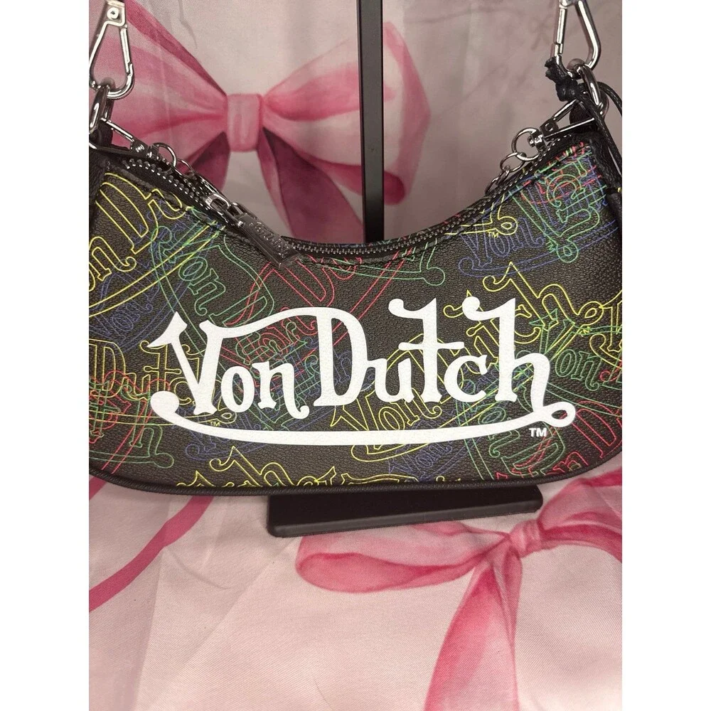 Von Dutch Neon Print Shoulder Bag - Picture 3 of 5